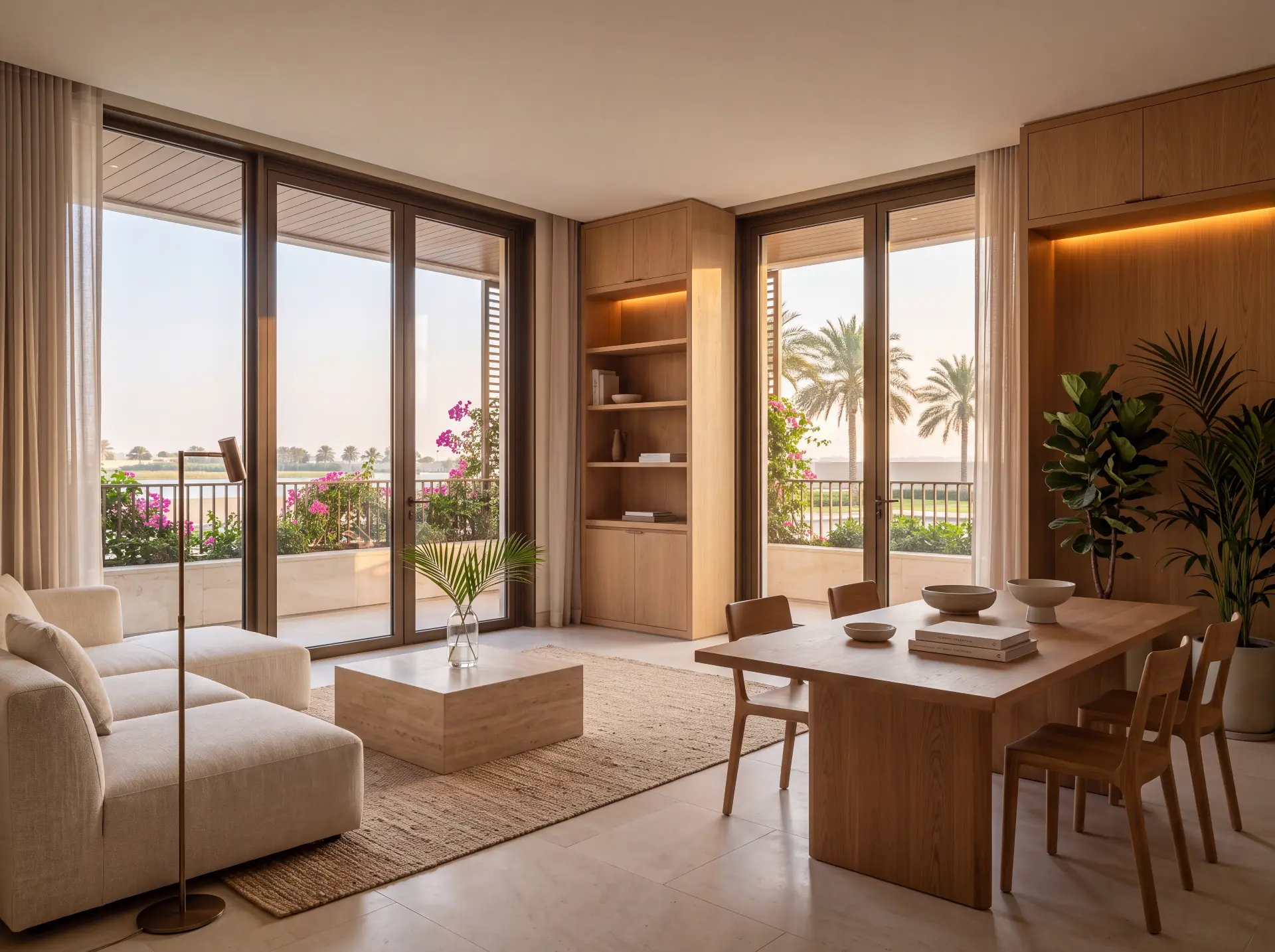 Furnished visualization of a unit type interior before fit-out